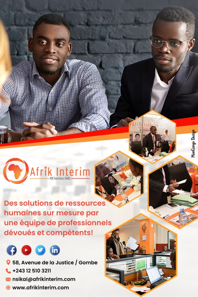 Afrik Interim - Emploi - Recrutement - Ressources humaines - Kinshasa - RD Congo - MonCongo