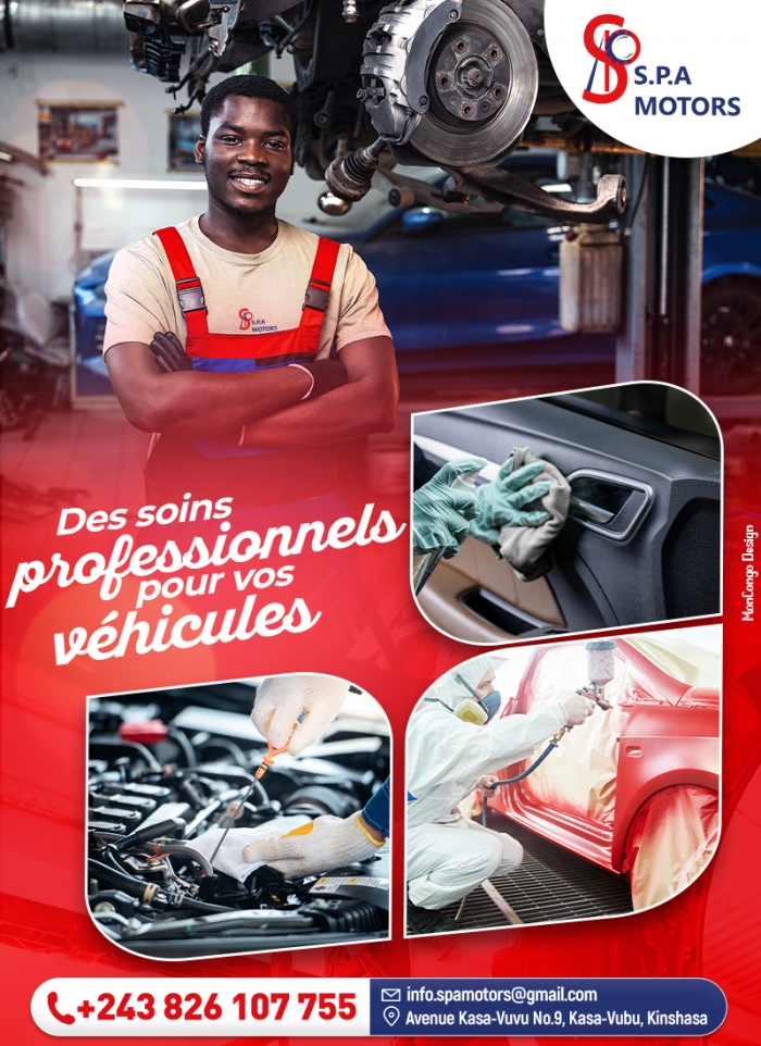 Spa Motors Kinshasa MonCongo peinture véhicule Kinshasa MonCongo Debosselage Kinshasa MonCongo Garage Kinshasa MonCongo