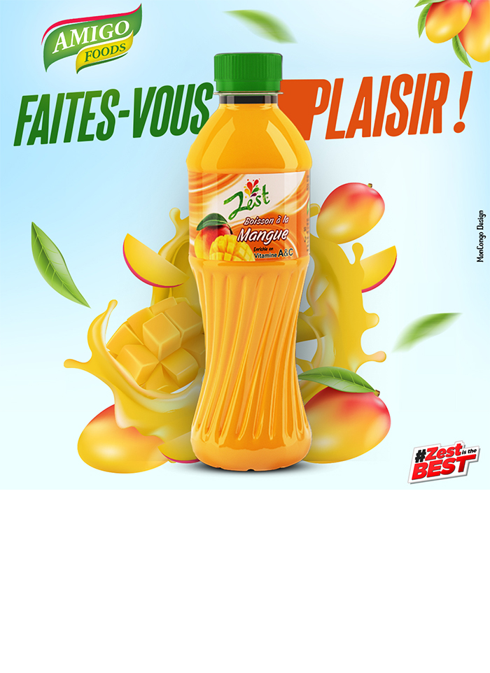 AMIGO FOODS - Zest - Alpina - Eau - Jus - Kinshasa - RD Congo - MonCongo